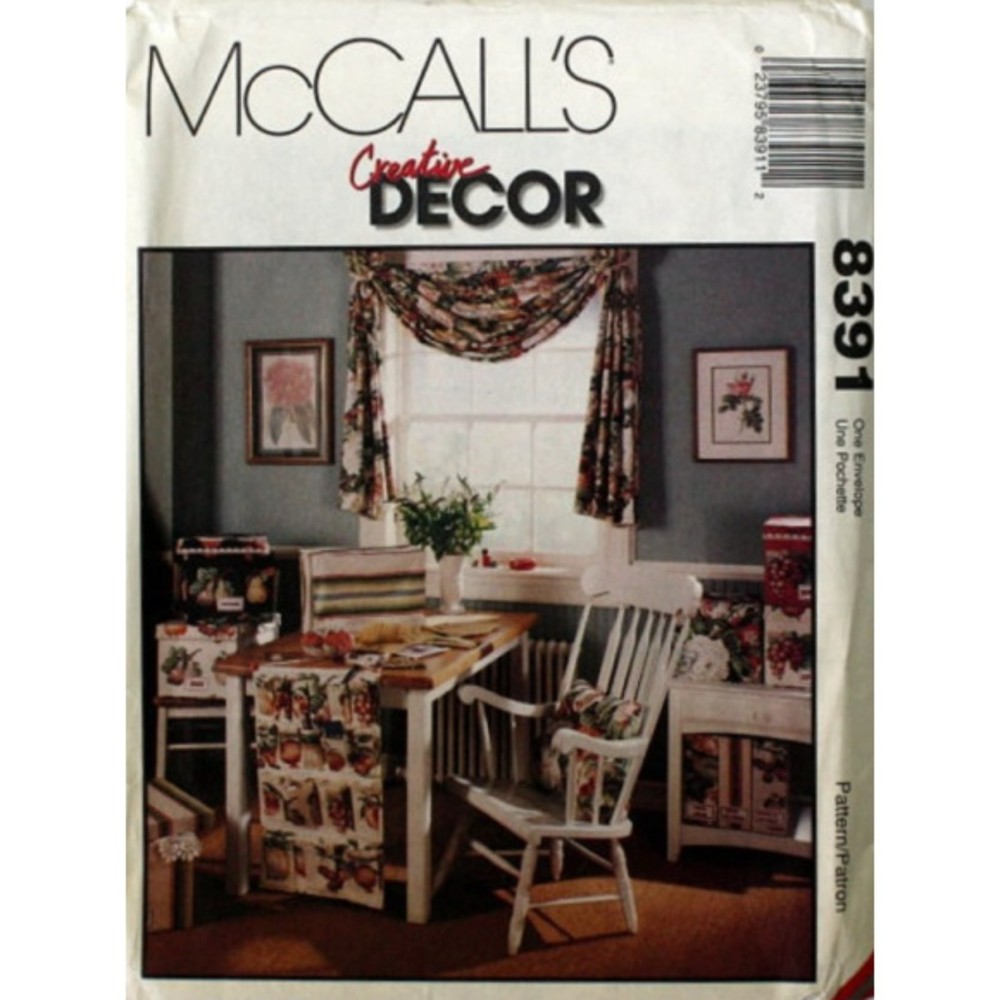 Vintage McCall's 8391 - Window Coverings, Sewing Machine Covers, Pin Cushion
